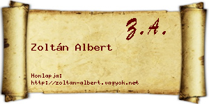 Zoltán Albert névjegykártya
