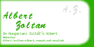 albert zoltan business card